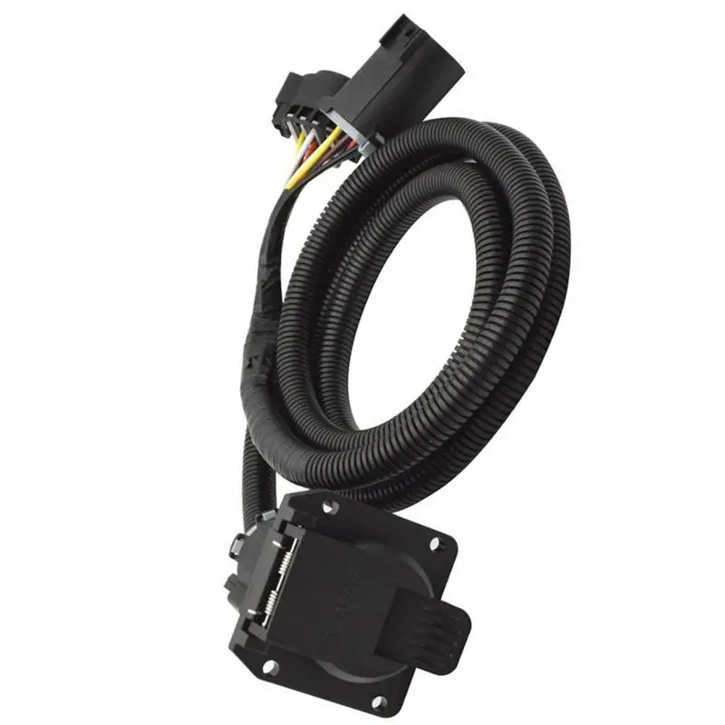 A21F-7 Pin Trailer Wiring Harness Extension Connectors Truck Bed 7 Way RV Wiring Plug 56070 For Ford Ram Chevy GMC