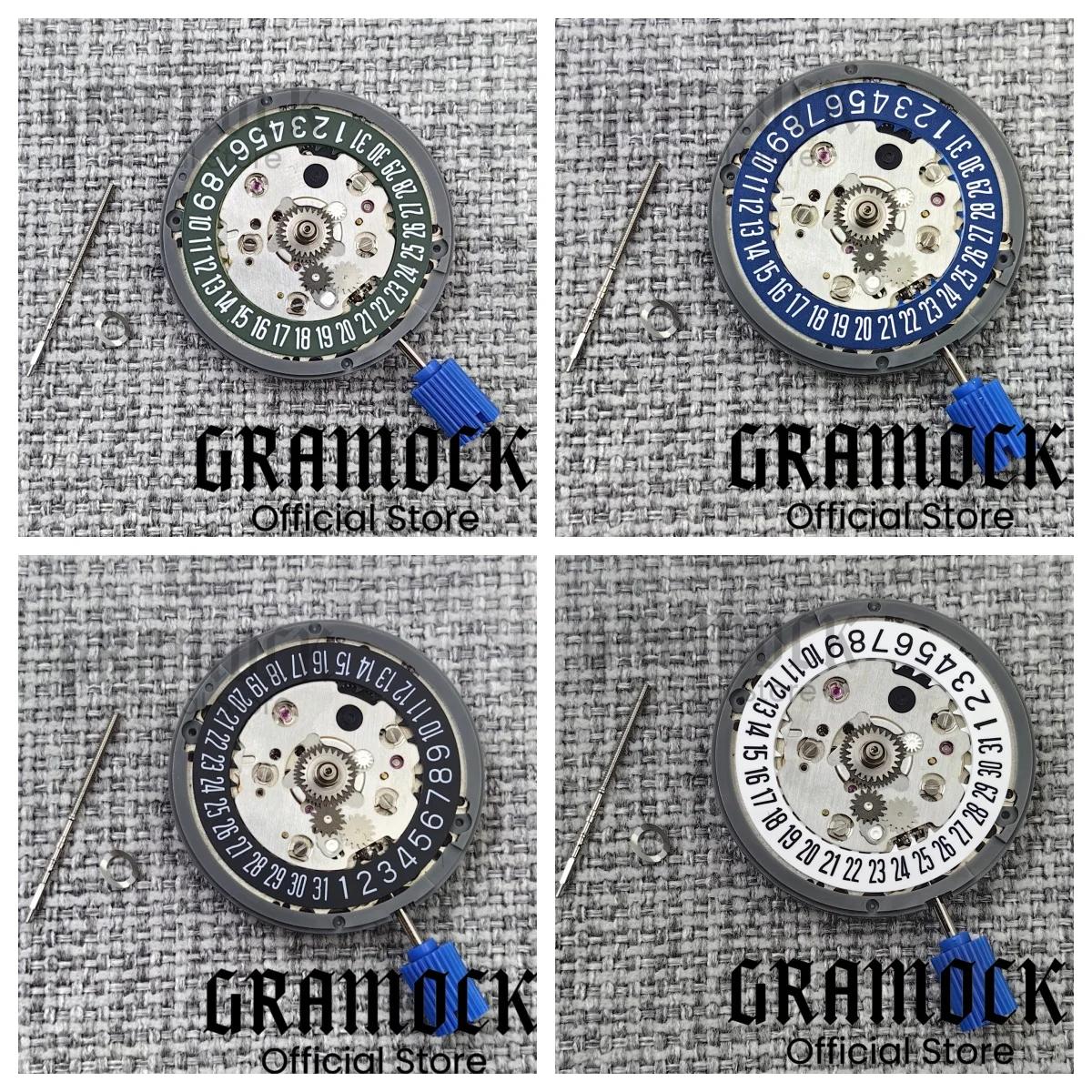 

Gramock High Accuracy 24 Jewels NH34A 4R34 Mechanical Movement Black Blue White Green Date Wheel Automatic Watch Replacement