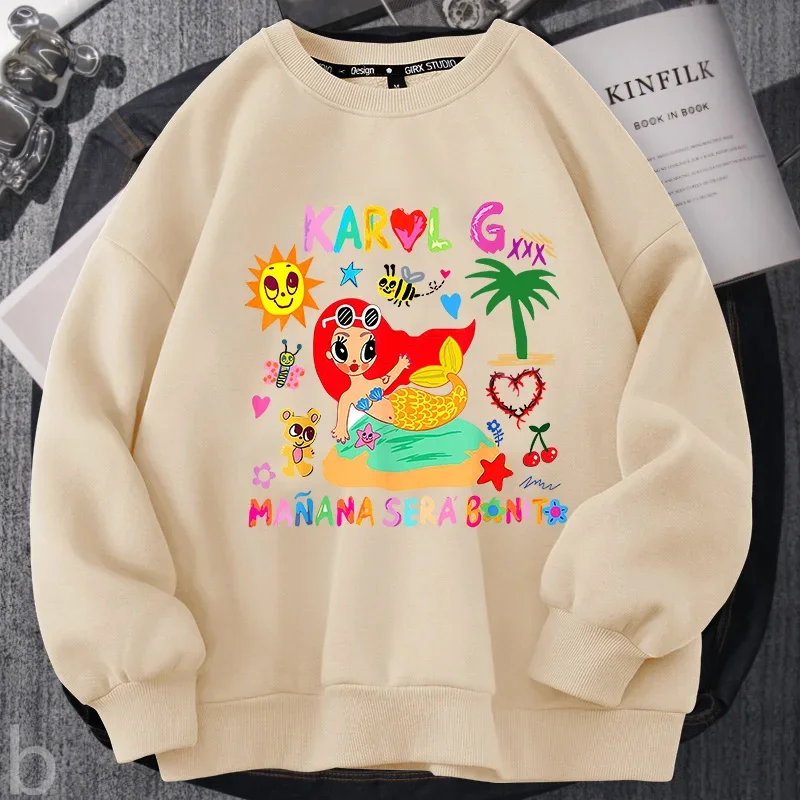 Karol G Album Sweatshirt Woman MaNana Sera Bonito Crewneck Sweatshirts La Bichota Knitted Oversized Streetwear Female Clothing