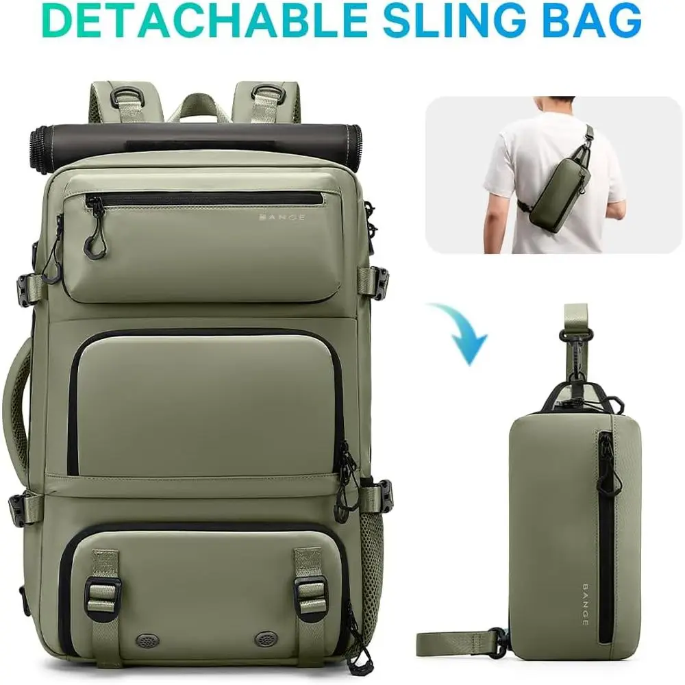 Mochila de Viagem, Mochila de Mão para Viagens ou para Mulheres e Homens, Leve, Aprovada para Viagens de Negócios, Mochila Impermeável para Fins de Semana (Verde)