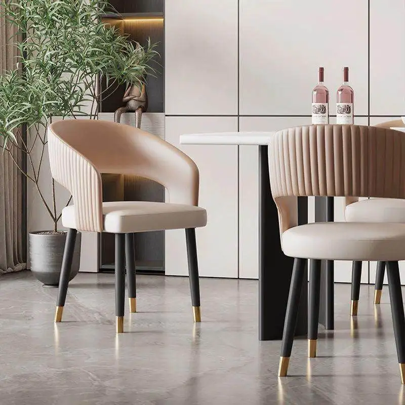 Italian Style Light Luxury Stainless Steel Dining Armchair Modern Minimalist Home Dining Room Designer Edition 2024 New Model