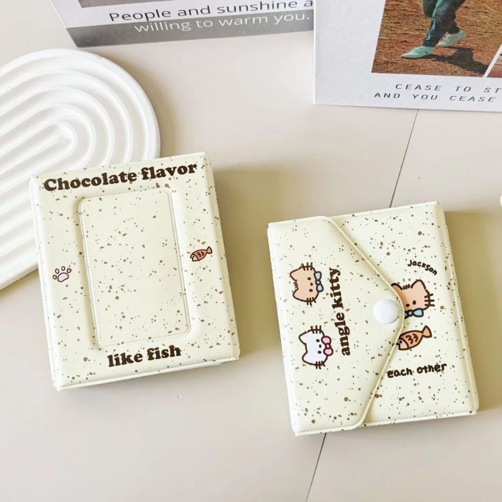 

High Quality Cute Cat Card Album PVC 3 Inch Mini Idol Card Collect Book Love Bow with 16 Internal Pages Postcard Book