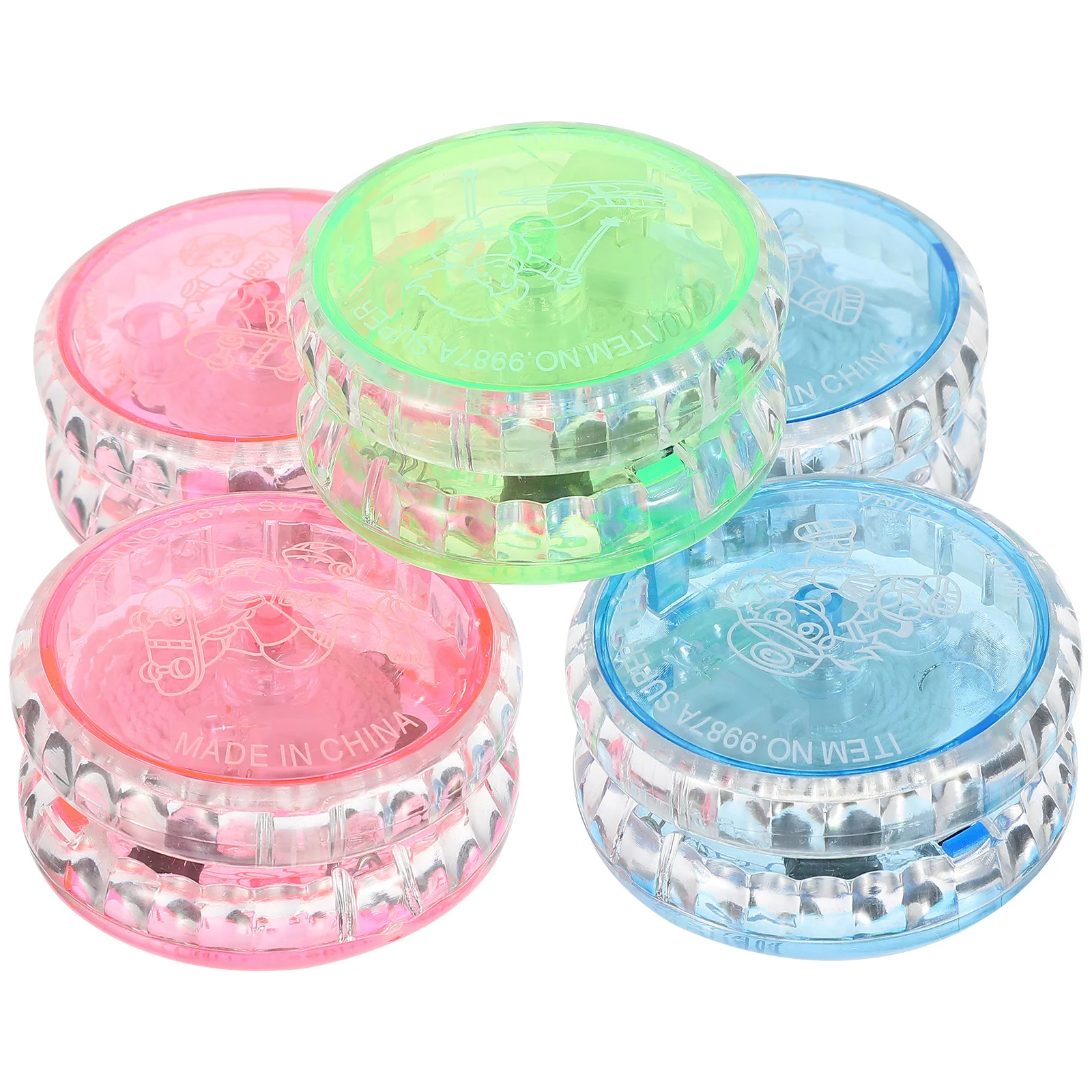 

5pcs LED Luminous Toys Plastic Kids Beginners Ball Beginners Yo Yo Lightweight Led Symmetrical Design Gifts