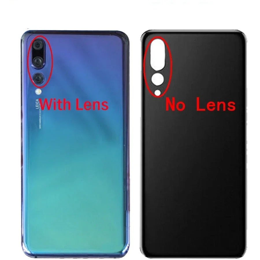 For Huawei P20 Pro Battery Cover Back 3D Glass Panel Rear Door Housing Case with Camera Glass Lens Replacement Parts