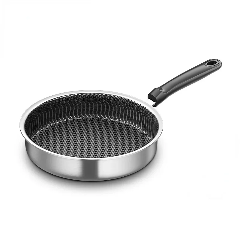 Frying Pan Stainless Steel Honeycomb Frying Pan Non-stick Non-coated Fast Heat Conduction Omelet Pan Frying Steak Cookware Pans