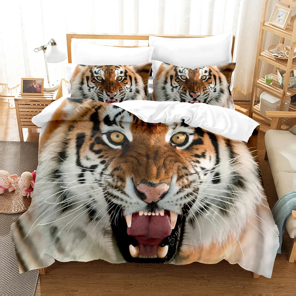 

Lion, Tiger 3D Bedding Set Adults 200x200 Duvet Cover Sets Kids,twin Full Queen King Home Textile Housse De Couette Bedclothes