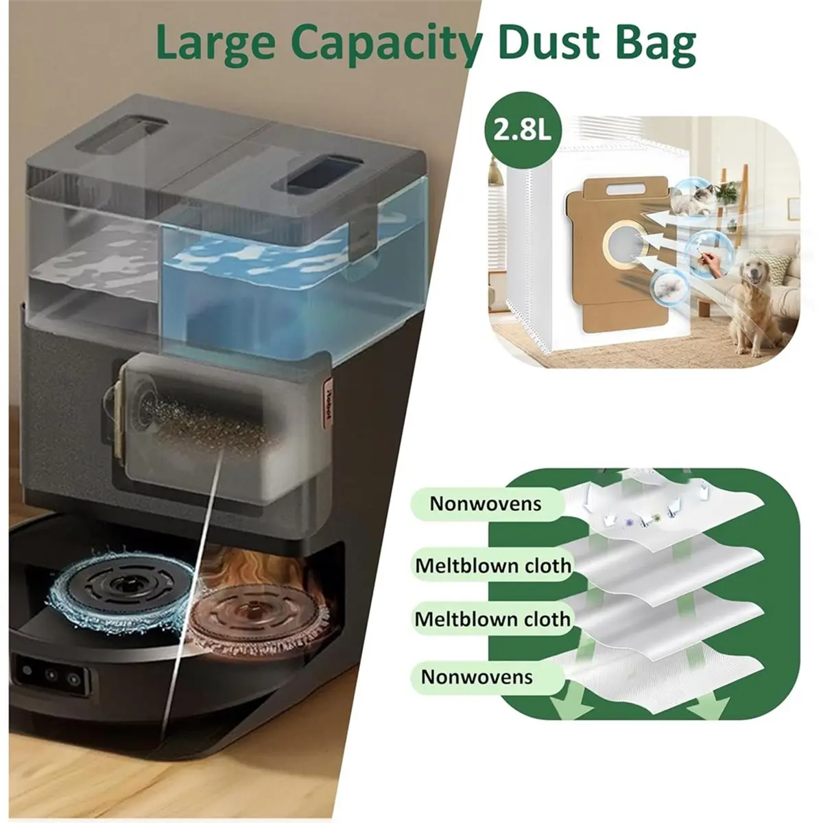 【COUNTDOWN DEAL】 22 Pack Vacuum Bags for IRobot Roomba 104/105/106/108/2020 Combo,Plus 405/504/505 Combo,Max 705/705X/707 Vac
