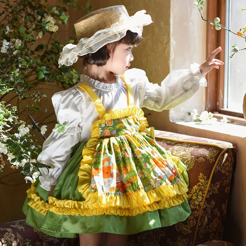 2025 Girls Party Dress Kids Lolita Spanish Princess Dress Children's Birthday Party Elegant Prom Dress Matching Wedding Clothes