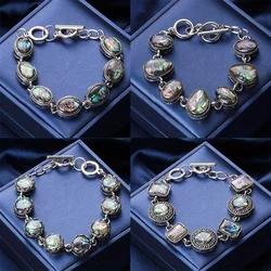 Abalone Shell Bracelet Bohemian Wristband Girl Adjustable Chain Women Jewelry Gifts Mother's Day Gift Link Bangle Gift for Mom