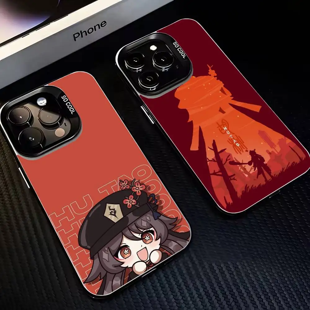 

Genshin Impact Hu Tao HuTao Phone Case For iPhone17,16,15,14,13,12,11 Plus,Pro Max Black Matte Shockproof Cover
