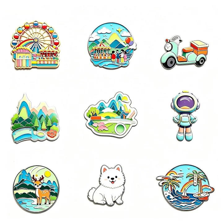 Custom Refrigerator Magnets Personalized Colorful Coast Village 3D Resin Magnet European Vacation Fridge Home Decor Gift