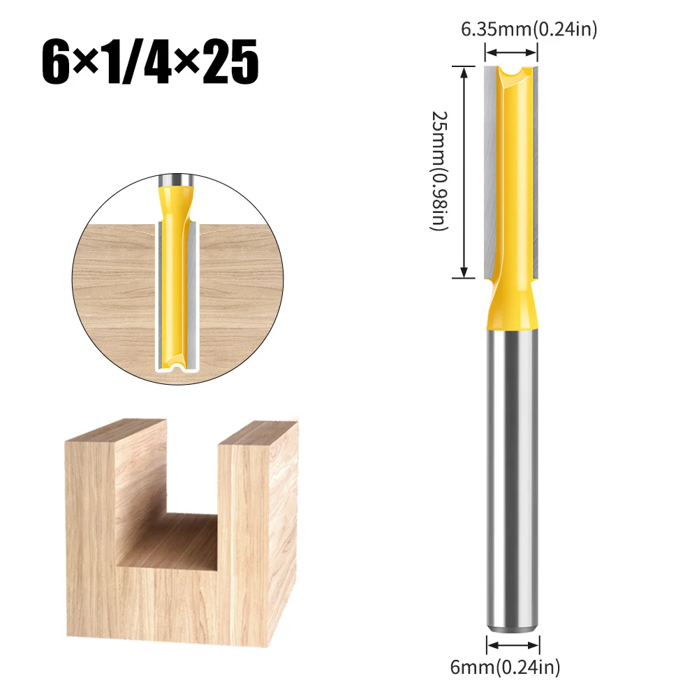 6mm Straight Knife Double Edge Slotting Knife Woodworking Milling Cutter Grooving Cutter Trimming Machine Milling Cutter
