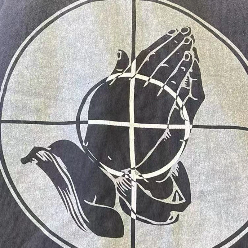 الخريف الشتاء الكلاسيكية الهدف الطباعة سانت هوديي مقنعين الرجال النساء شارع العليا خمر غسلها الأسود التالفة ثقب البلوفرات