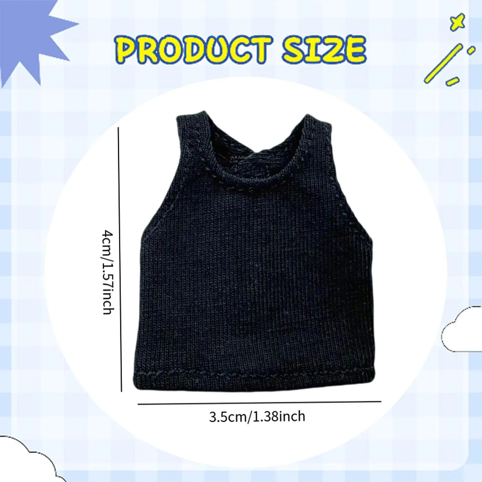 เสื้อกั๊กไหมพรมแบบไม่มีแขนสำหรับตุ๊กตา BJD ขนาด 1/12 ชุดแต่งตัวสำหรับเด็ก ของขวัญวันเกิด DIY คอสเพลย์ สร้างตุ๊กตาของคุณเองสำหรับตุ๊กตาเจ้าหญิงขนาด 14 ซม.