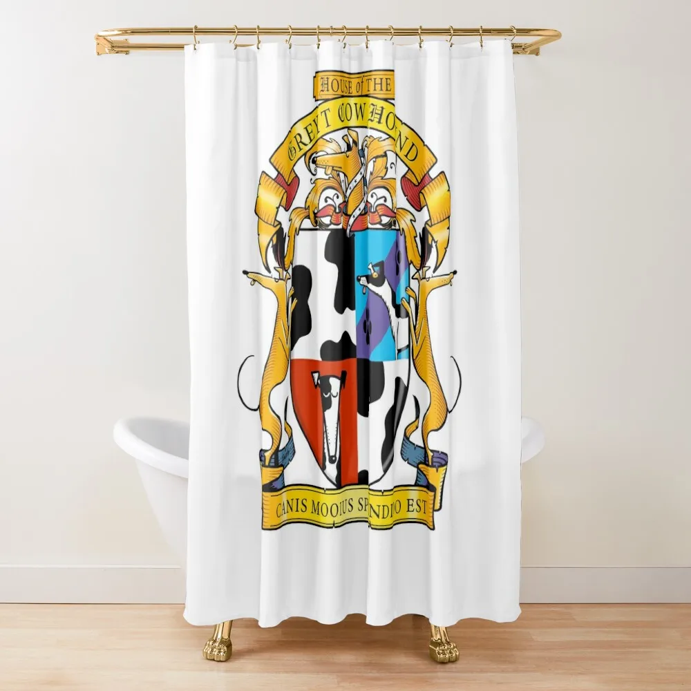 

Greyhound Heraldry: Greyt Cow Hound Shower Curtain Luxury Bathroom Cute Shower Curtain