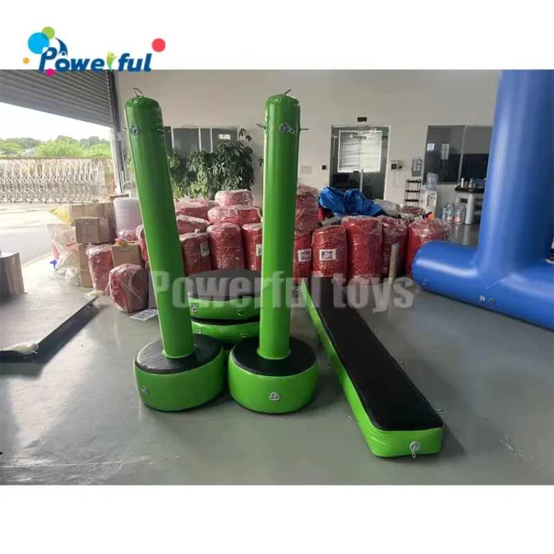 

air Track Crawl Bridge Ninja Warrior Obstacles Course Sport Park Inflatable Swing Steps