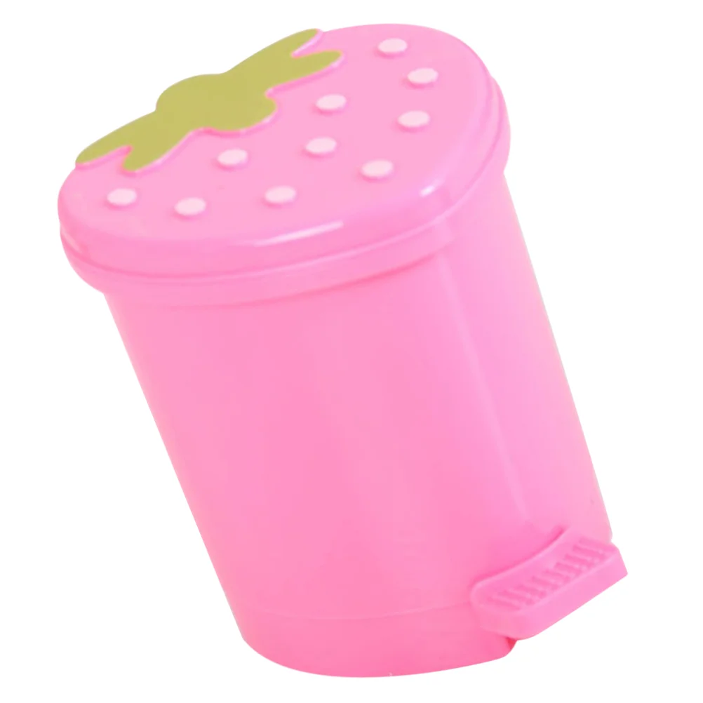 

Strawberry Trash Can Car Cartoon Desk Bin Automotive Garbage Cans Office Tabletop Wastebasket for