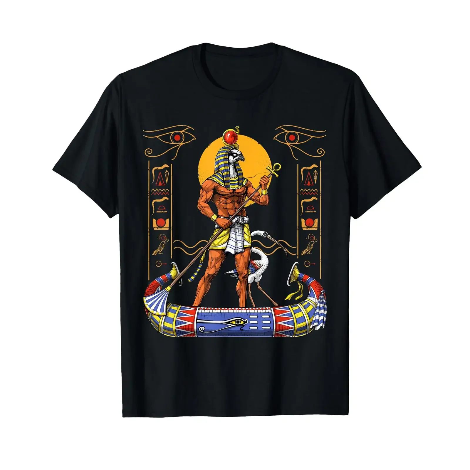God Ra Egyptian Mythology Eye Of Horus Ancient Egypt Deity T Shirt vintage Washed Stylish designer clothes fashion Versatile