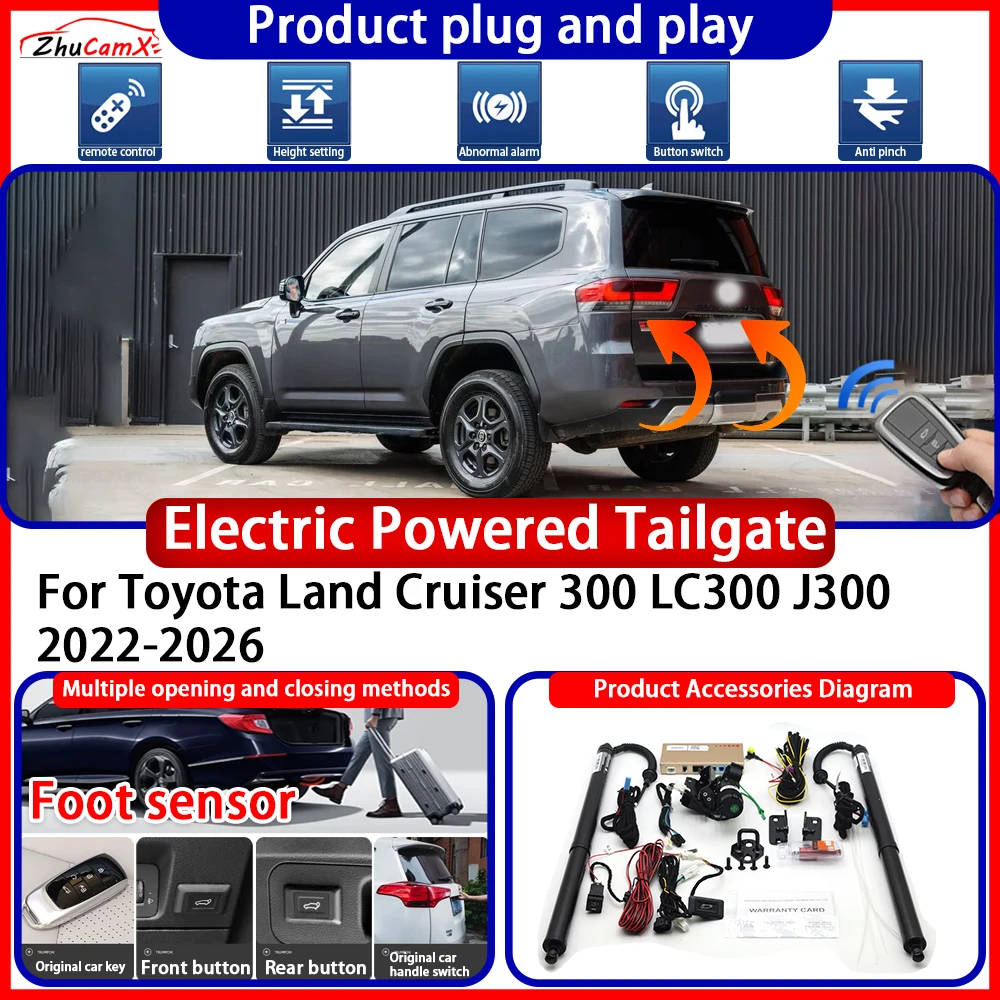 Electric Powered Tailgate for Toyota Land Cruiser 300 LC300 J300 2022-2026 anti pinch Smart Intelligent Trunk Control Gate Lift