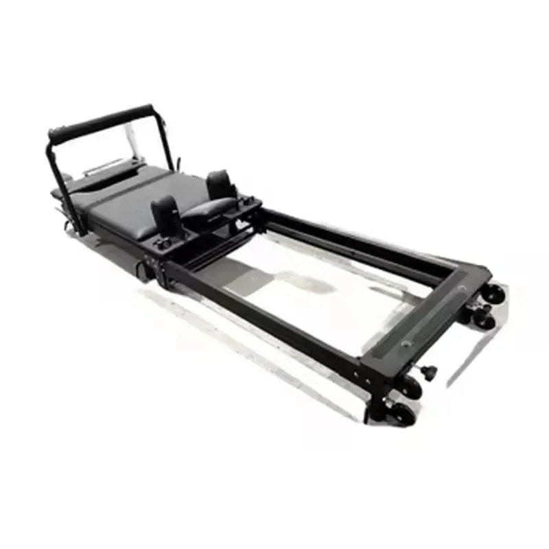 High Quality Multifunction Black Frame Foldable Pilates Reformer Aluminum Folding Gym Machines Lightweight Pilates Studio