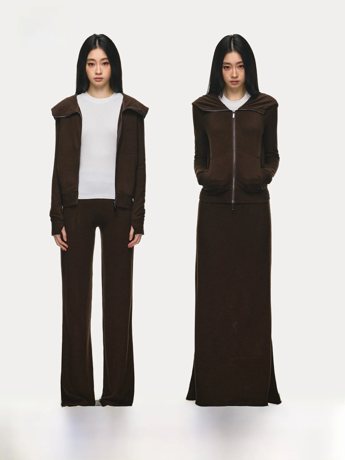 

Anna Aneae Casual Knitted Set Women's Spring Coffee ort Coat Skirt Casual Pants Two-Piece Set Comfortable Breathable Long S...