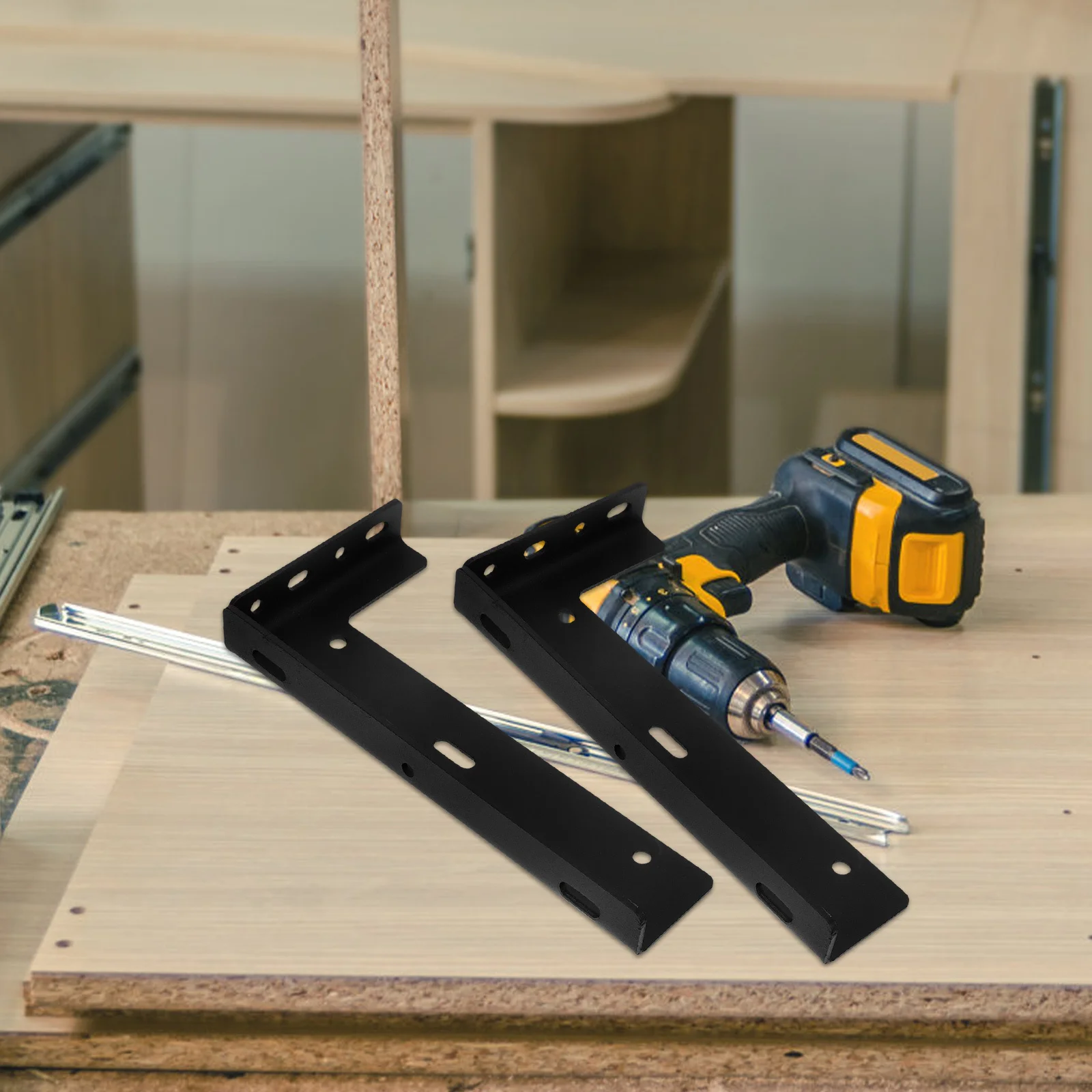 

2 шт. плавающий кронштейн для шкафа, сверхмощные утолщенные настенные кронштейны для полок, металлические L-образные кронштейны для полок, черные