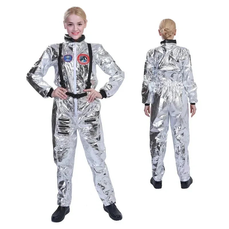 Costume de Cosplay d'astronaute argenté pour adultes, pour femmes et hommes, combinaison d'astronaute, Costume spatial d'hallowe