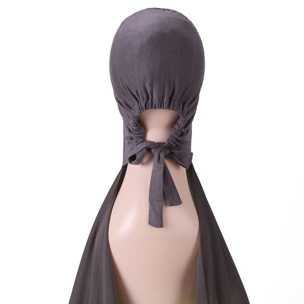 

Дышащий однотонный мусульманский мгновенный хиджаб из шифона 175*70 см, шарф на голову, внутренняя повязка на голову, эластичный чехол для хиджаба, женский аксессуар