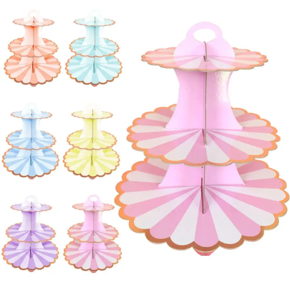 Party Supplies Display Rack 3-Layer Cupcake Dessert Paper Stand Birthday Wedding Party Supplies