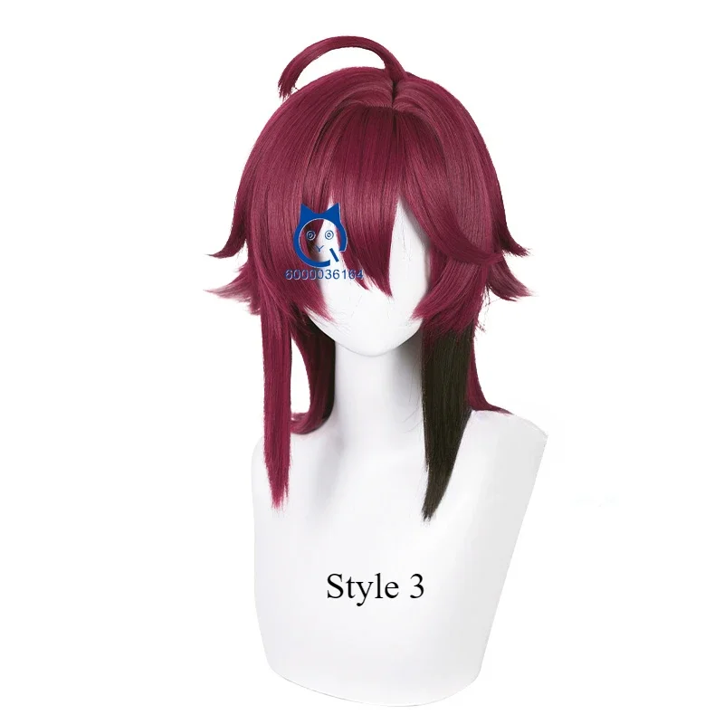 Genshin impacto 50cm longo shikanoin heizou peruca cosplay jogo anime expo peruca resistente ao calor cabelo sintético festa perucas corda de cabelo