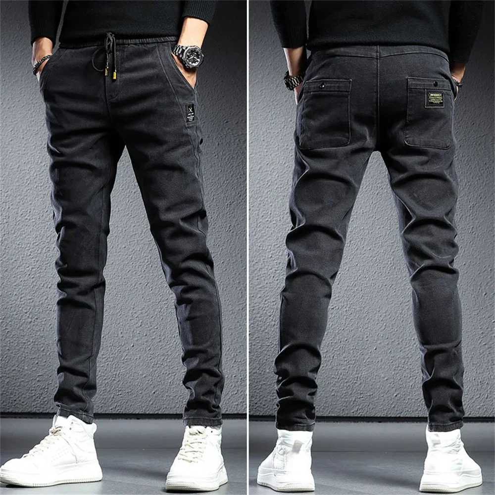 

Spring Summer Black Gray Cargo Jeans Men Streetwear Denim Jogger Pants Men Baggy Harem Jean Trousers cargo pants men jeans