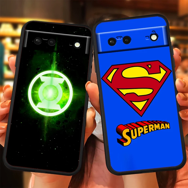 Logo Art S-Supermans B-Batmans For Google Pixel 9 8 7A 7 6A 6 5A 5 4 4A XL 5G Black Silicon Shockproof Shell Funda Phone Case