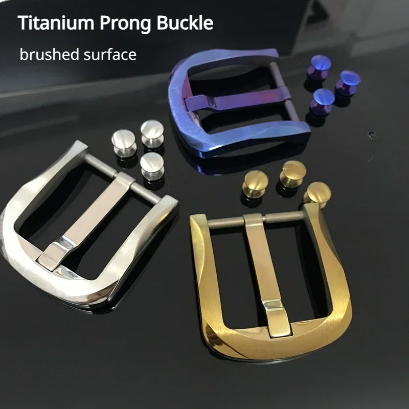 Titanium Belt Buckle Prong Buckle Rust-free Non-allergenic Metal Men's Leather Belt Waistband Accessories for 38/39mm Straps