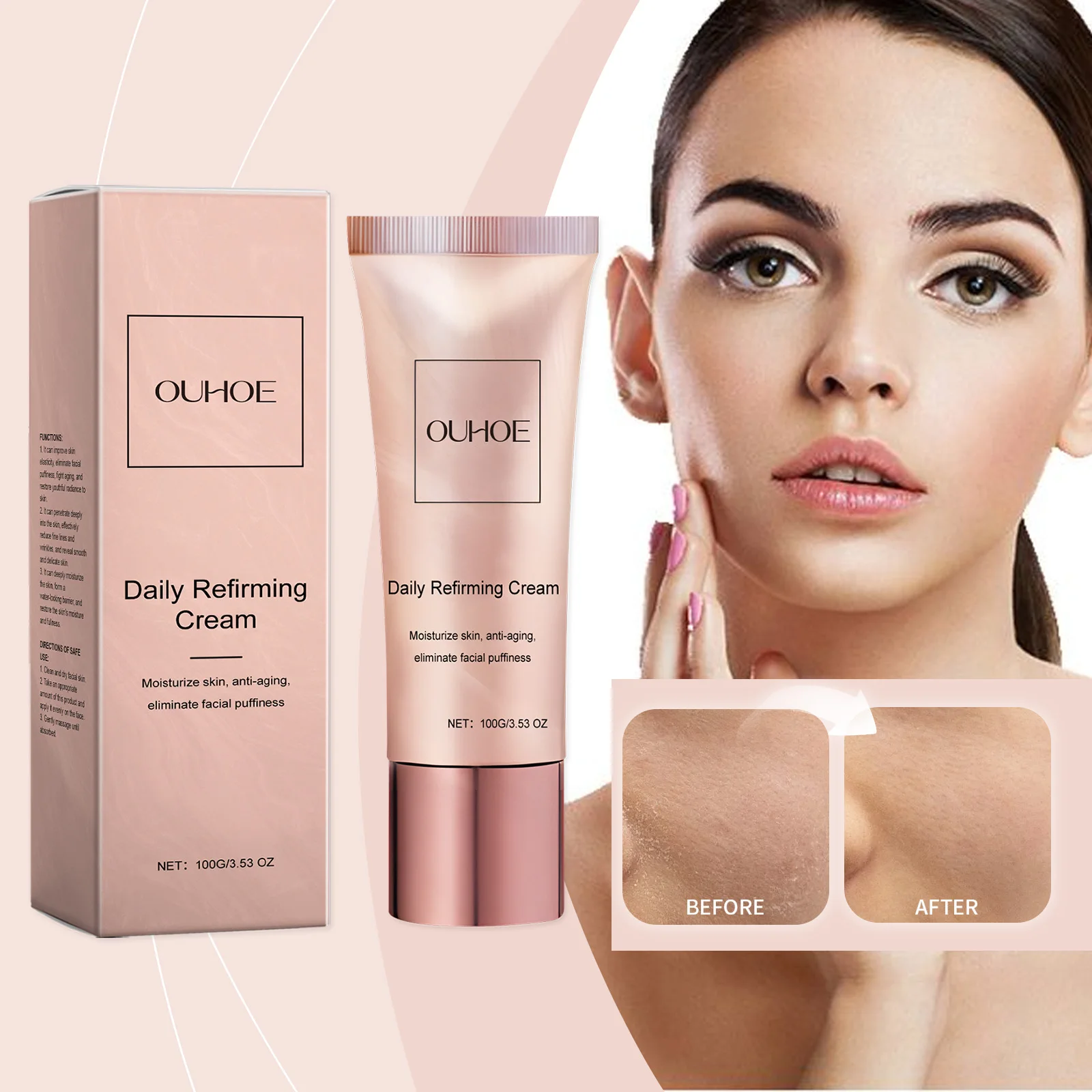 데일리 퍼밍 크림 - 깊은 수분 공급을 위한 안티에이징 페이스 모이스처라이저 - 리프팅 및 주름 감소 - 100g/3.53oz