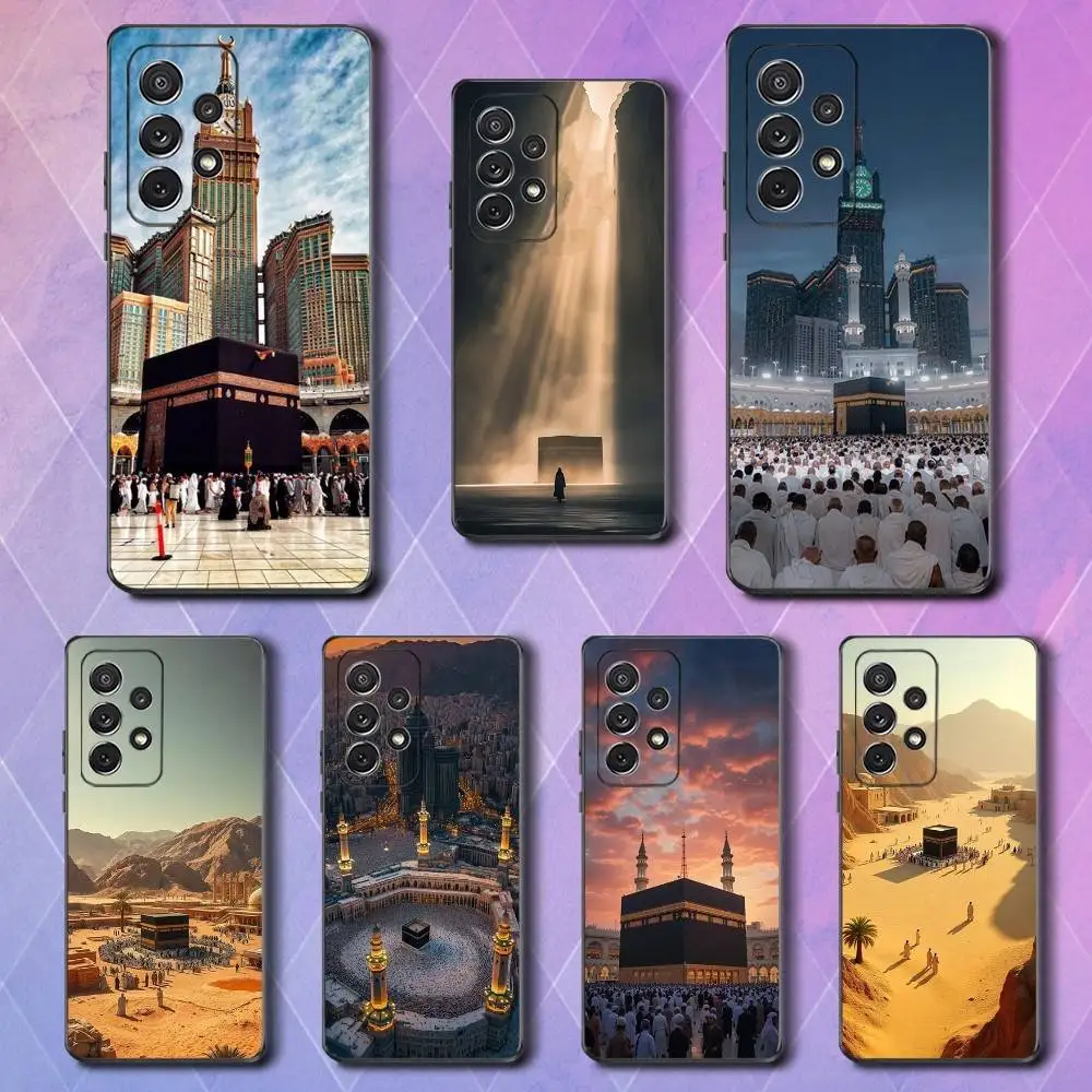 

Pilgrims IN Mecca Cover Phone Case For Samsung S25,S24,S23,S22,S21,S20,S10,Ultra,Plus,Lite,FE,Soft Silicone Black Cover