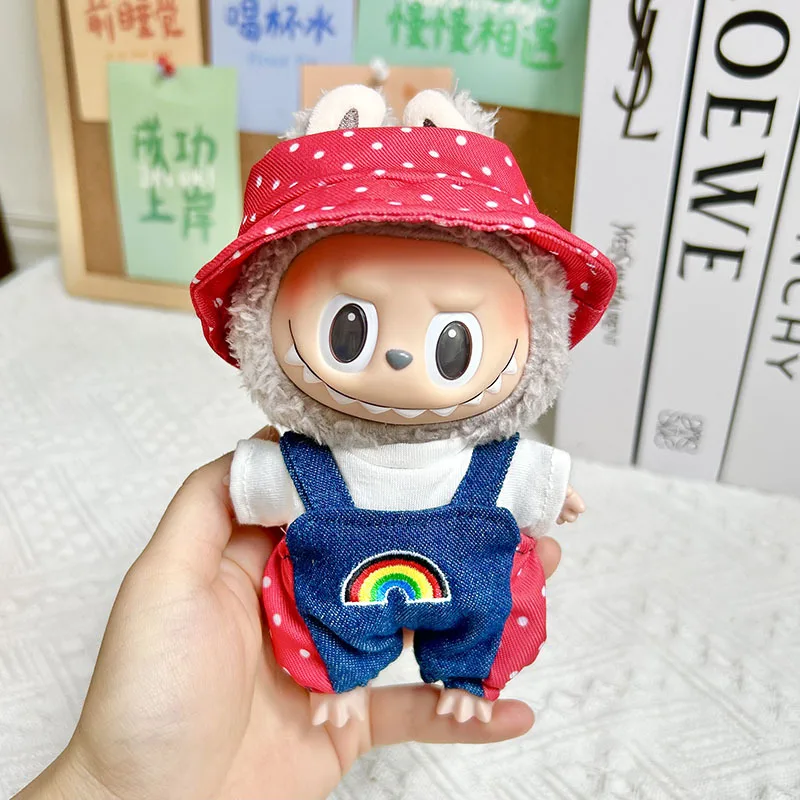 17cm Cute Mini Plush Doll's Clothes Hoodie Sweater Labubu Idol Dolls Jumpsuit Clothing No Doll Accessories for Korea Kpop Exo