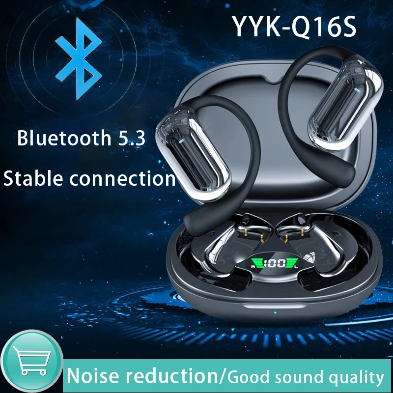 

Wireless Bluetooth Headset Compatible with V5.3 stereo noise cancelling headset Wireless LED digital display headset