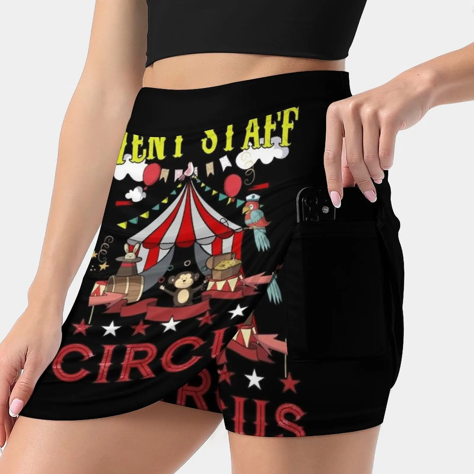 

Circus Event Staff Women's skirt With Pocket Vintage Skirt Printing A Line Skirts Summer Clothes Circus Tent Circus Lover