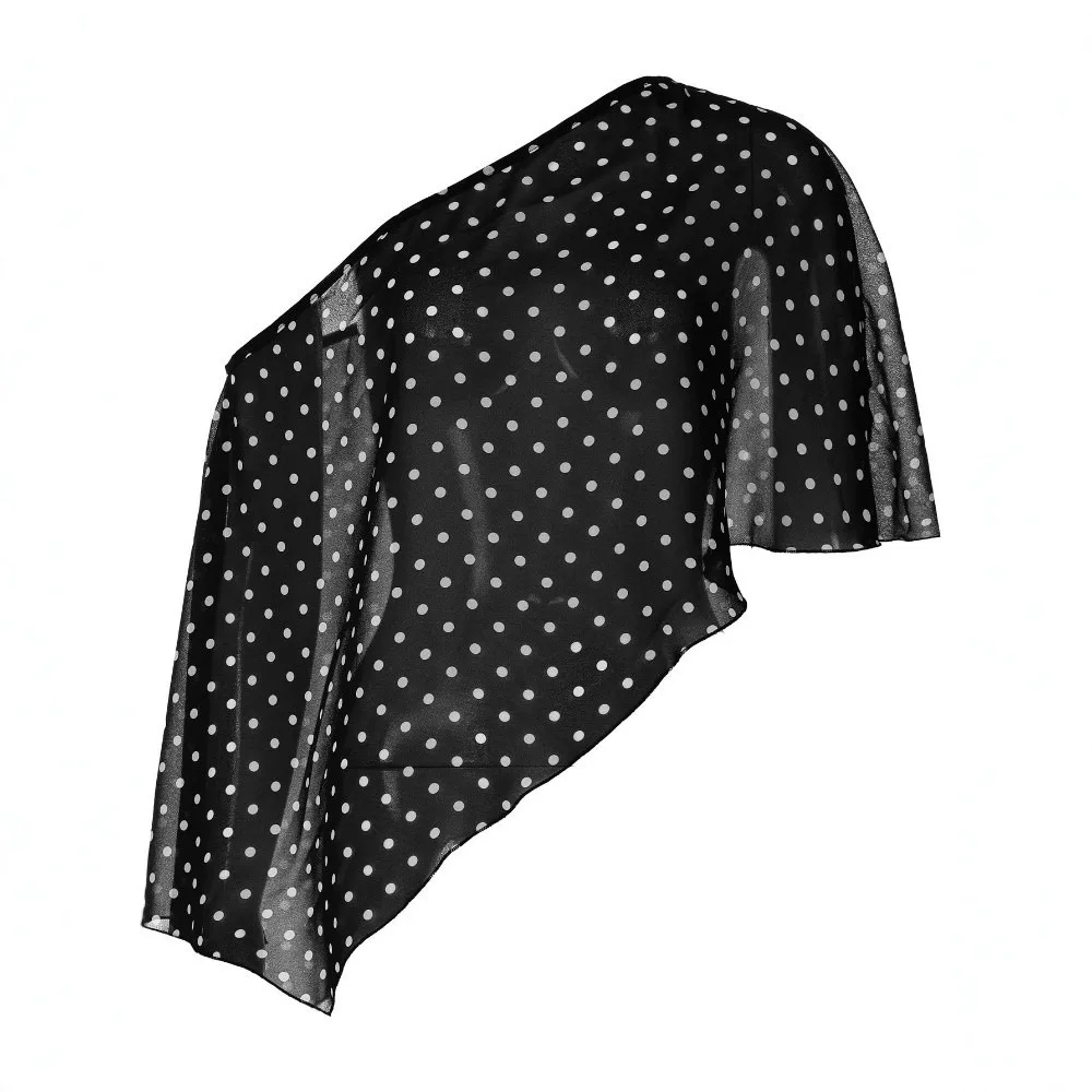 Bohemian Transparent Sunscreen Cover-up Cloak Loose Fit Clear Cover Shirt Short Sheer Top Polka Dot Mesh Shawl Vacation