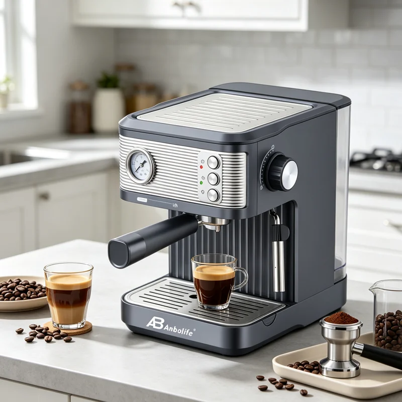 New Hot 20 bar Electric Two-Group Commercial Espresso Machine Programmable  Pressure Stainless Steel Detachable PP Water tank