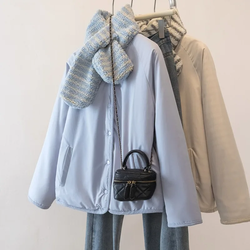 معطف نسائي 2025 جديد مزدوج الجوانب يمكن ارتداؤه من الصوف القطبي فضفاض بأكمام طويلة مع سترة دافئة