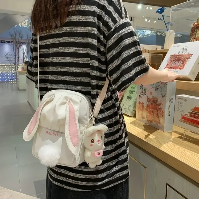 2024 New Kawaii Bag for Women Chic Long Ears Rabbit Crossbody Bag Girls All Match Cute Cartoon Bunny Doll Shoulder Bag сумки