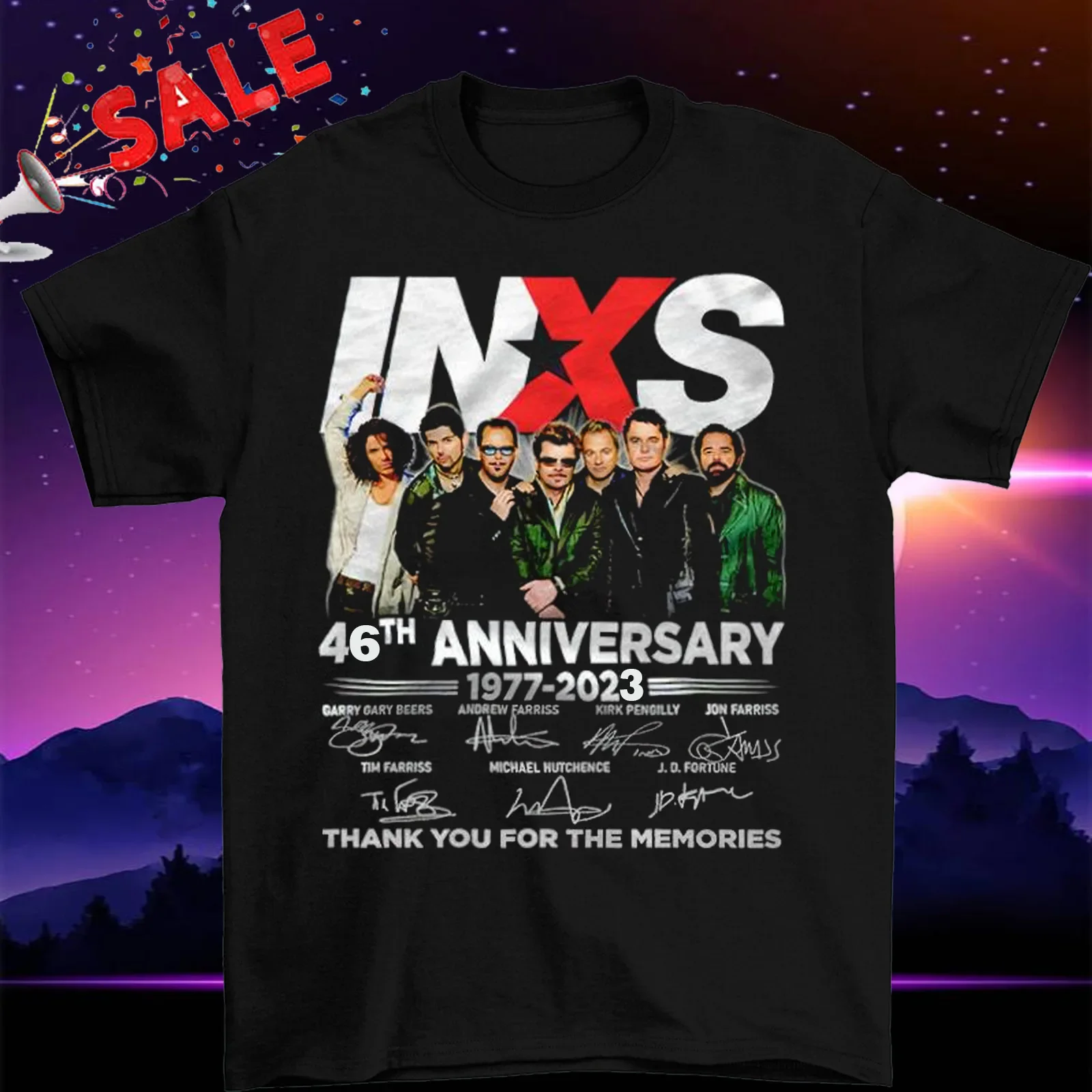 INXS 46th Anniversary 1977-2023 Signatures T Shirt Band Size S M L 234XL CG071