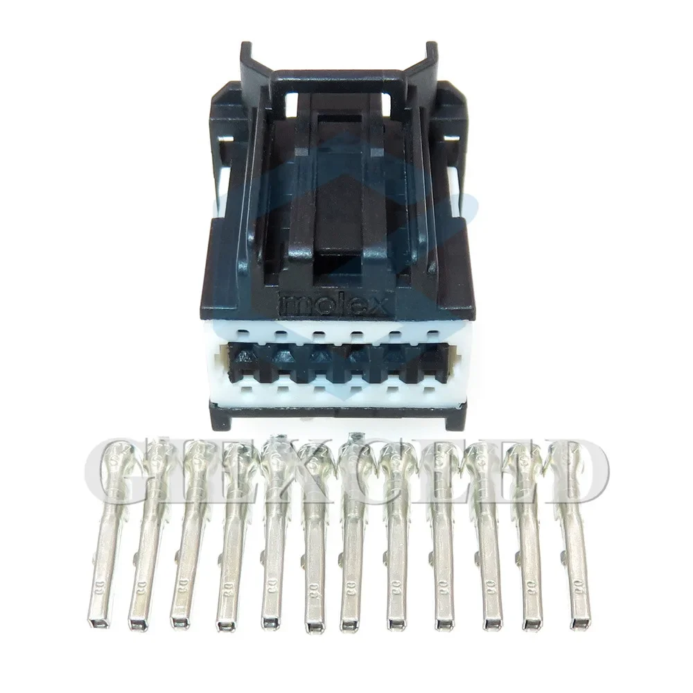 2 Sets 12 Pin 0.6 Series Car Audio Electrical Connector Miniature Unsealed Socket AC Assembly Auto Modification Parts 34729-0120