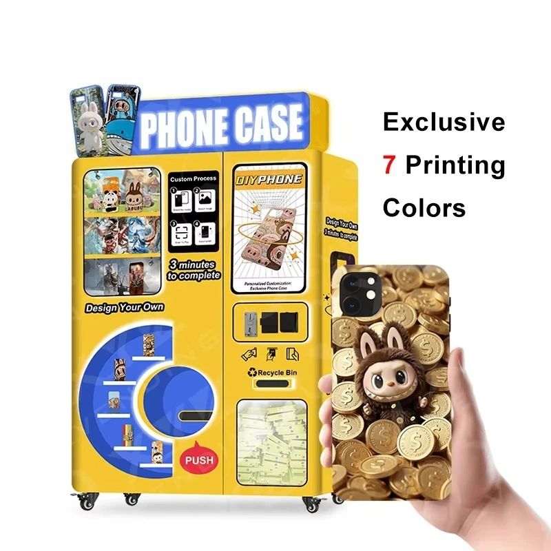 Custom Exclusive 7 Colors 3D UV Printing Smart AI Diy Phone Case Printer Vending Machine Phone Case Vending Machine