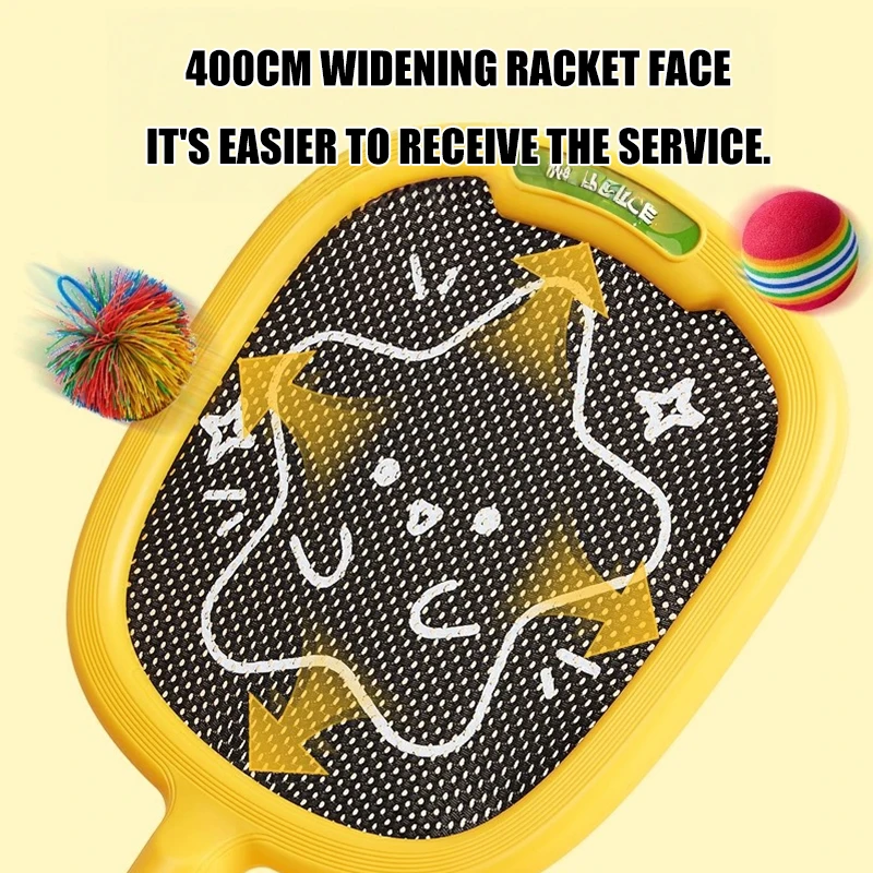 1 paio di racchette sportive per bambini, palline elastiche portatili per esterni, racchette da tennis, interazione genitore-figlio, gioco educativo, giocattoli sportivi, regalo