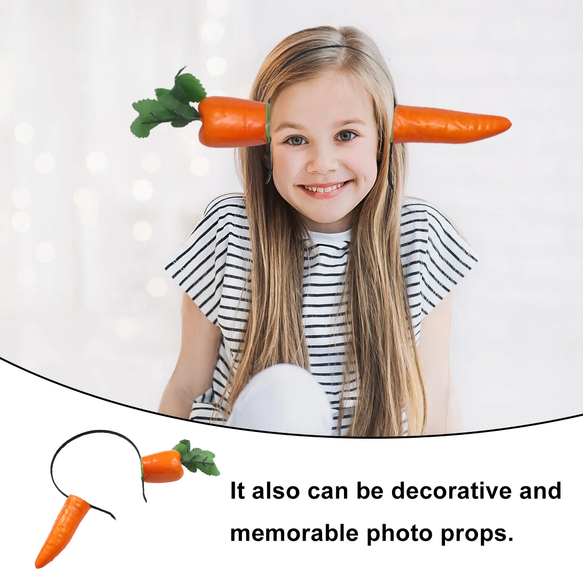 

Обручи для волос с морковью для фестиваля Хэллоуина, прочный, безопасный, легкий, тканевый материал, декоративный аксессуар, обручи для волос с морковью