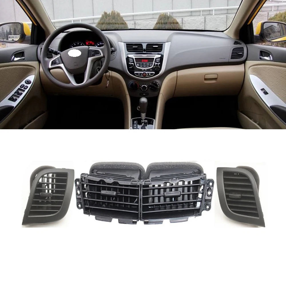 Lofty Richy For Hyundai Verna Solaris Valves Front Dashboard Central Air Duct Vent Outlet  Heater Air Condition Flow Grille Vent