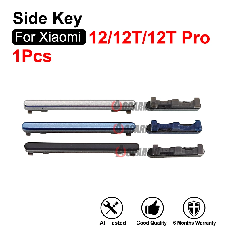 Black Blue Silver For Xiaomi 12T Power on/ off Volume Buttons Side Keys Replacement Parts