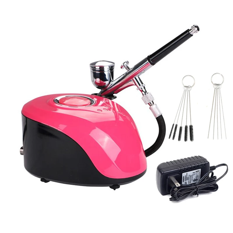 Professional Portable ABS Airbrush Kit Mini Compressor Machine Piston Copper Material for Cake Decorating Painting Pastry Baking